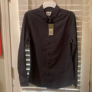 Brand new dark grey long sleeve dress shirt Adult Small